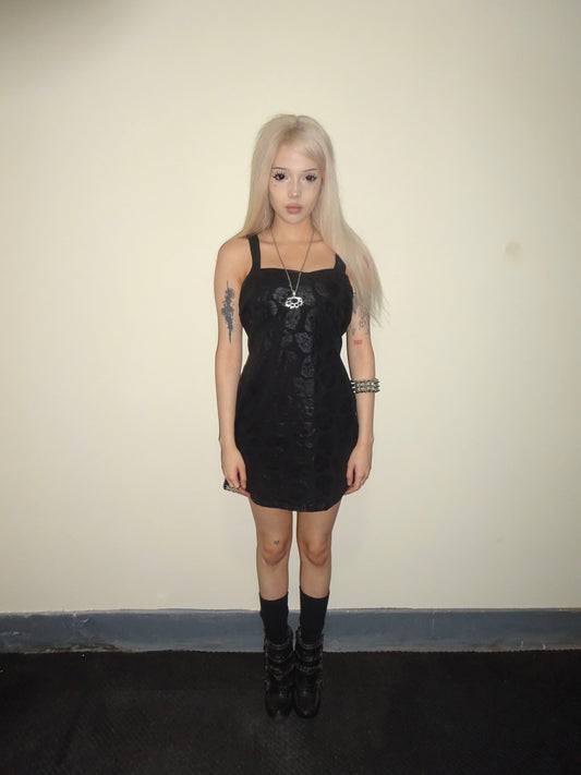 Black Skull Print Dress