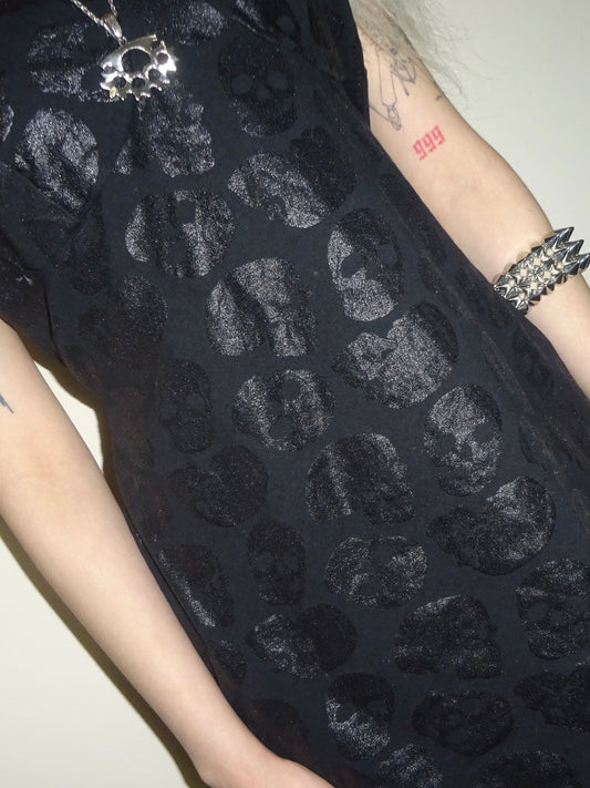 Black Skull Print Dress
