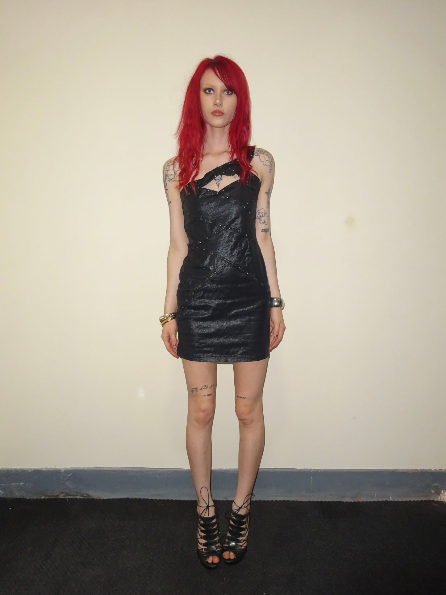 Asymmetric Studded Dress