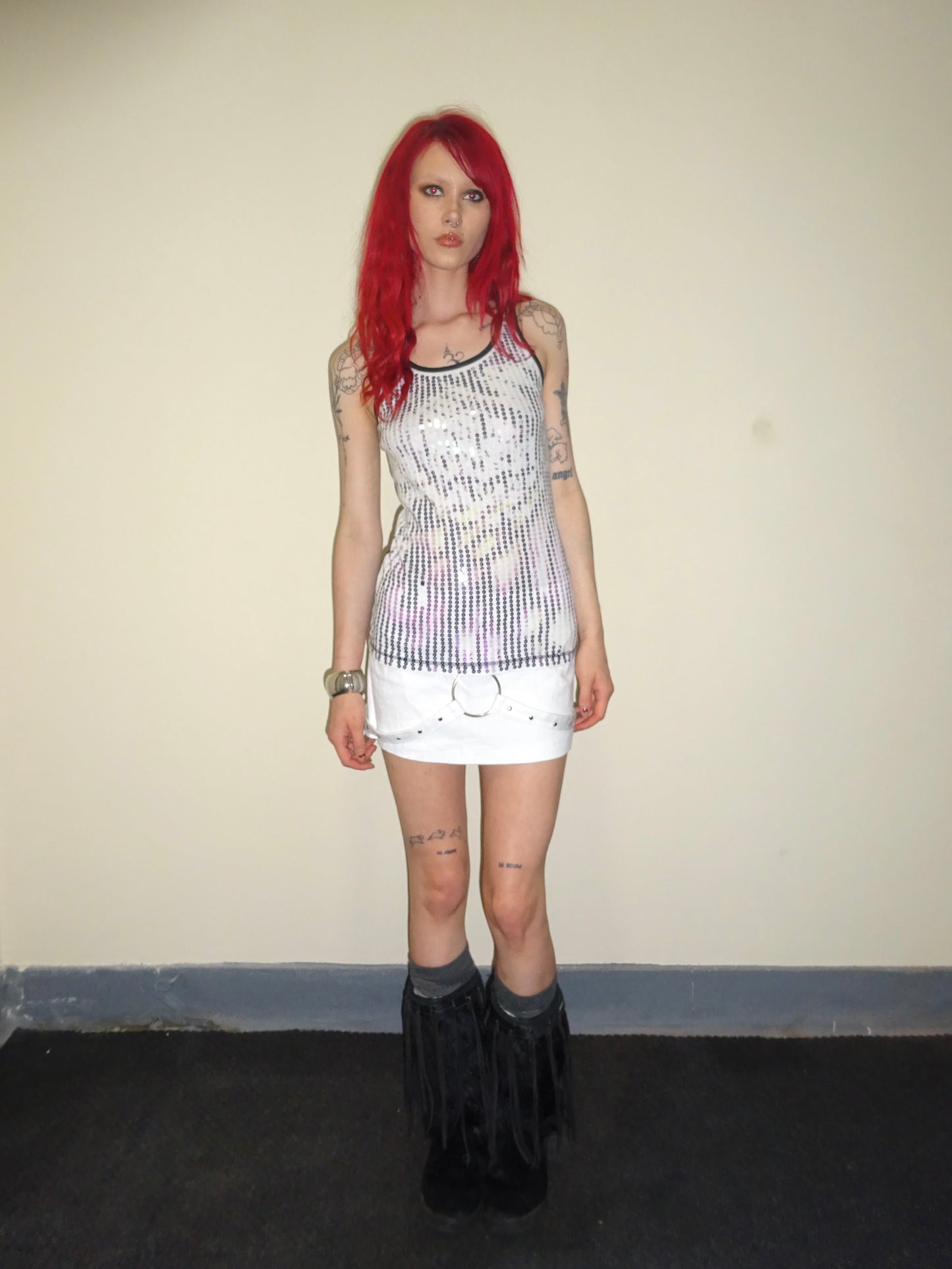 Harness Mini Skirt White