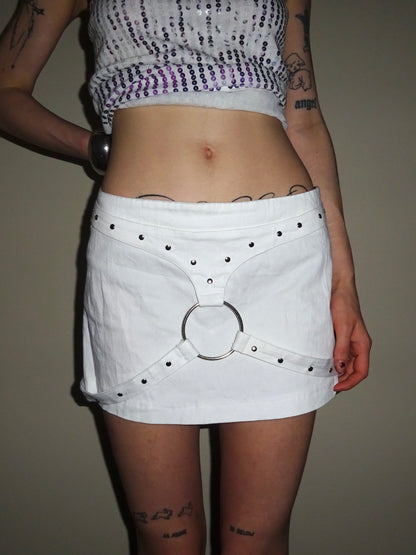 Harness Mini Skirt White