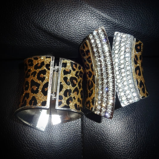 Leopard Rhinestone Cuff