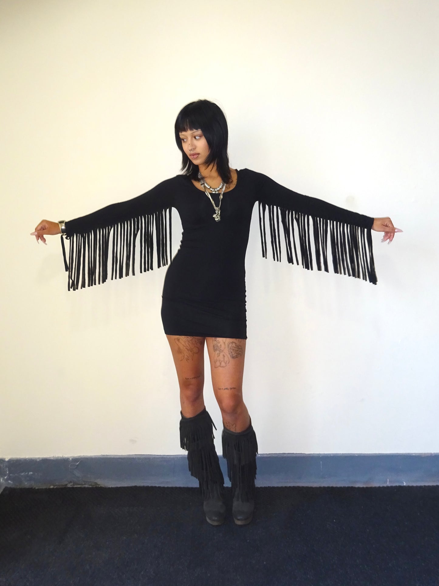 Fringe Sleeve Dress
