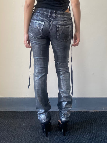 Silver Coated Skinny Jeans